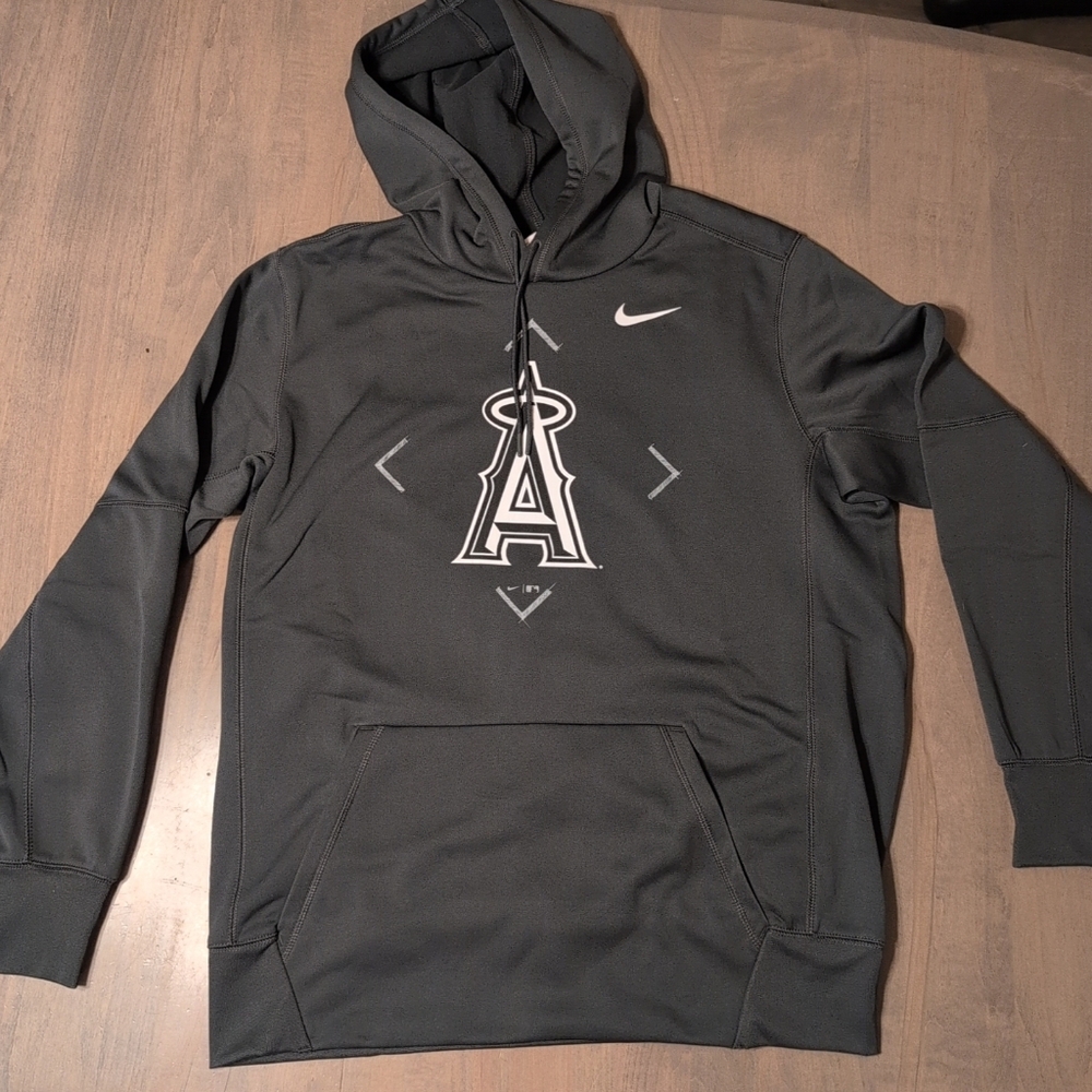 NWT! Nike Grey/Charcoal MLB Los Angeles Angels Baseball Men's Sweatshirt Sz. Lg